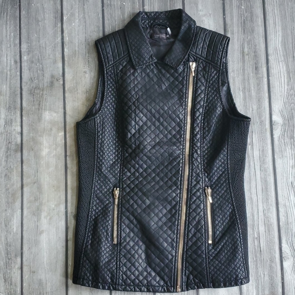 Love Token Quilted Faux Leather Vest Sz Med 8-10 - Picture 7 of 8
